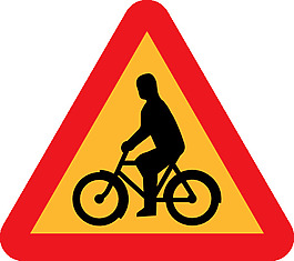 自行车道路标志剪贴画