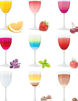 不同口味鸡尾酒矢量素材