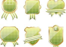 绿色古典徽章标签设计矢量图