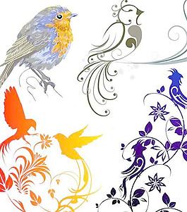 花鸟纹样矢量素材