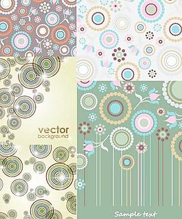 彩色圆圈圆环背景矢量素材