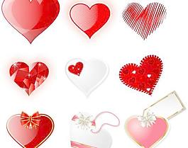 情人节水晶爱心矢量素材