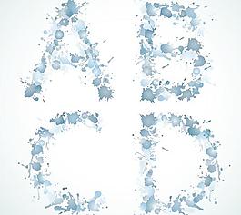 滴溅墨痕创意字体矢量素材