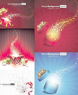 梦幻星光礼盒圣诞海报矢量素材