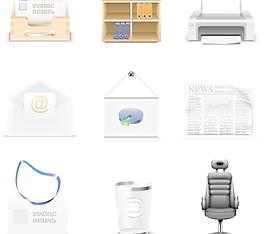 办公室用品图标矢量图片