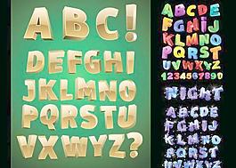 3D立体英文字母矢量图