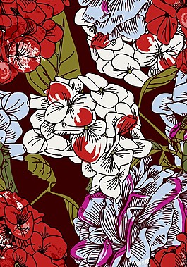 服装花卉印花图案