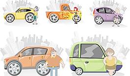 卡通汽车插画矢量素材