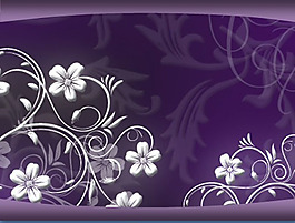 紫色花纹PPT模板