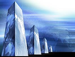 蓝色地球PPT模板下载