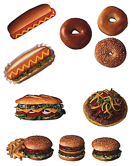 写实汉堡矢量素材