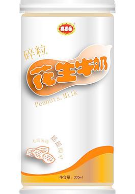 碎粒花生牛奶罐装图片
