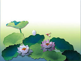 写意荷花PPT模板