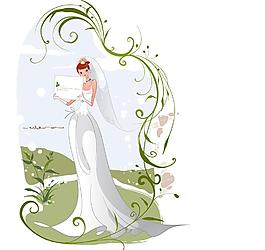 拿着婚书的幸福新娘图片