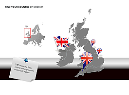 放大的英国地图