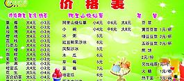 冰激淋价格表图片