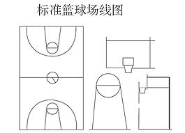 标准篮球场线条图图片