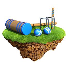 绿色槌球场地图片