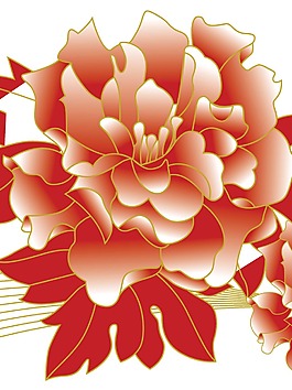 手绘牡丹