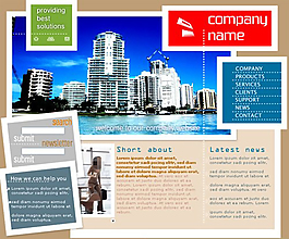 小区块分割公司网站设计模板