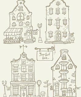 素描城市建筑图片