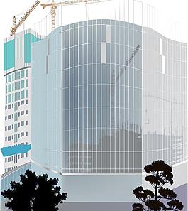 城市建筑工地剪影图片