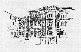 素描城市建筑图片