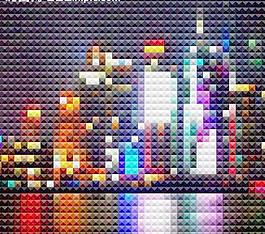 马赛克城市夜景图片