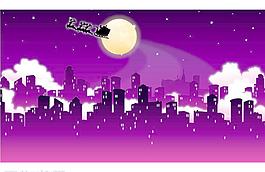 圣诞的城市夜空图片