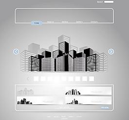 城市建筑群线条图 横幅图片