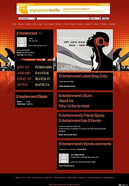 音乐节目blog网页模板