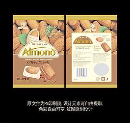 杏仁咖啡糖中袋包装设计图片