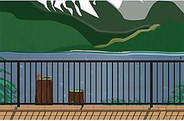 矢量湖景