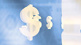 在金钱的蓝色运动背景的美元符号