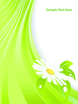 明亮的绿色背景矢量02花