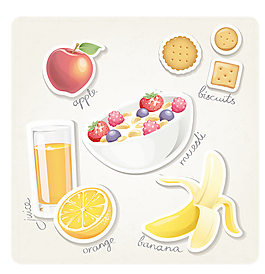 不同的早餐食品矢量图标素材04