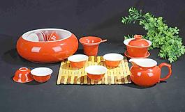 红釉 套装 茶具图片