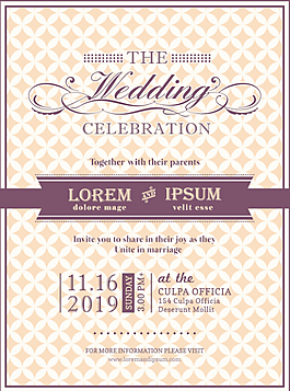 精美矢量的婚礼请柬01