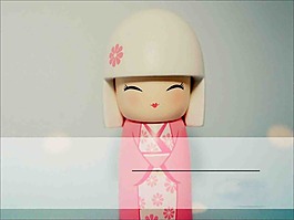 日本和服娃娃ppt模板