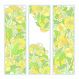 美丽的写生花卉矢量横幅02