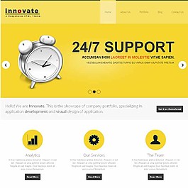 黄色视觉设计css模板