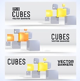 现代的方块横幅设计矢量图01