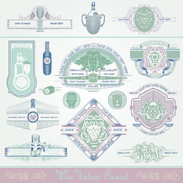 复古风格设计元素矢量03酒