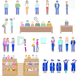 有创意的学生设计插画矢量03