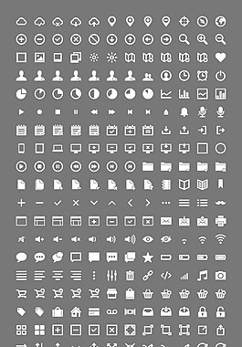 黑色和白色的网络媒体图标矢量