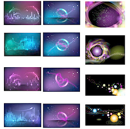 多彩科技背景矢量图形