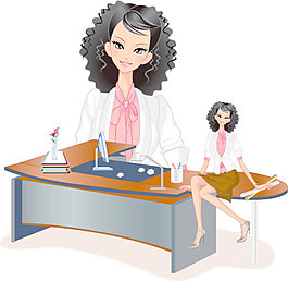 时尚的办公设置55个向量