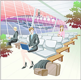 时尚的办公设置32个向量