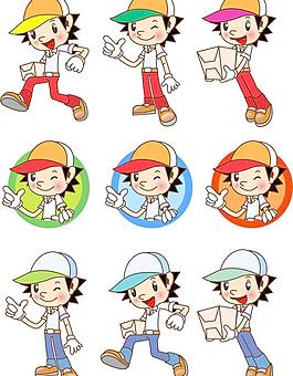 卡通快递员图片