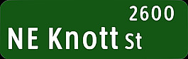 波特兰俄勒冈街道名称标志：NE诺特ST